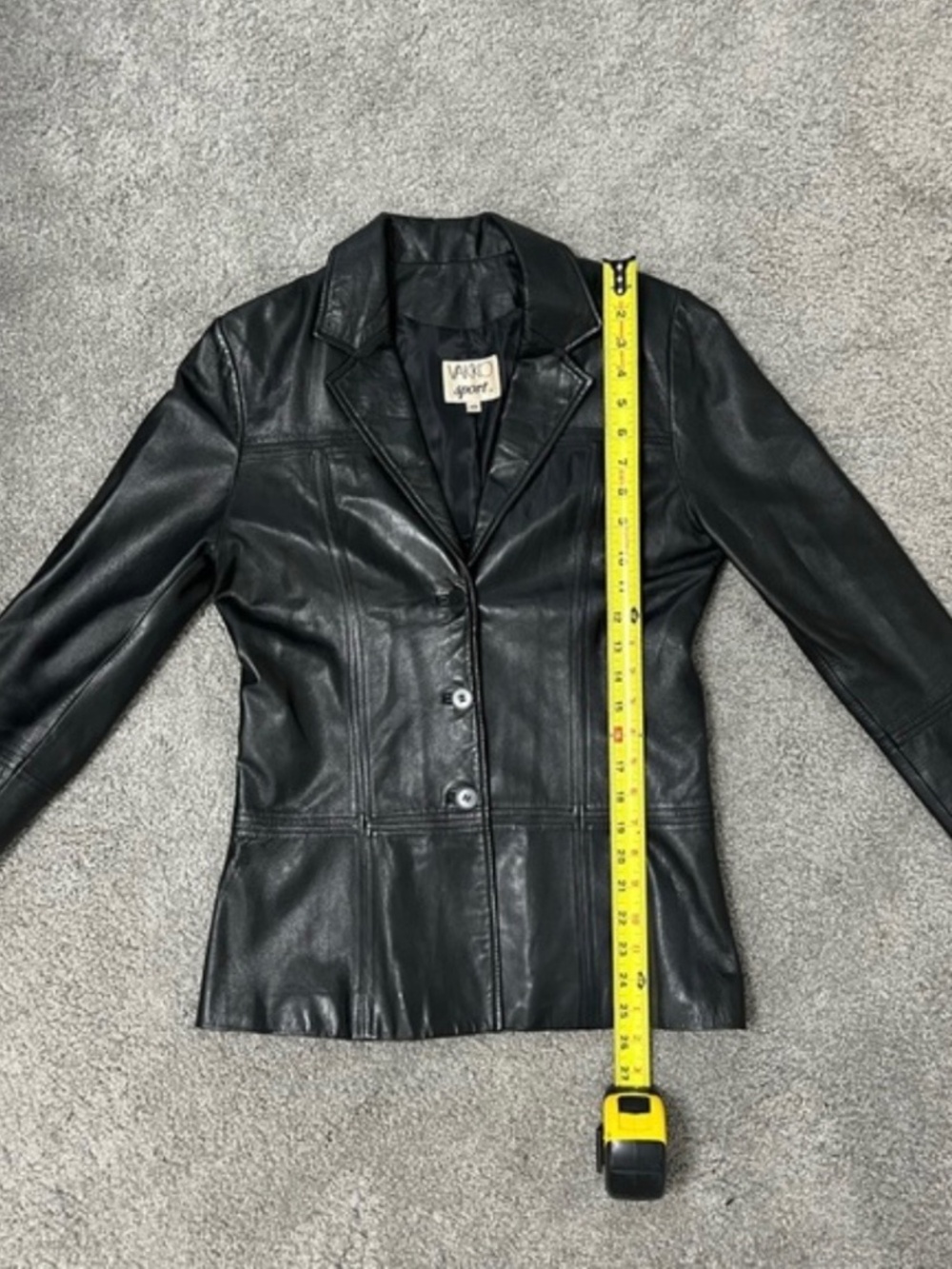 Vakko leather sports jacket